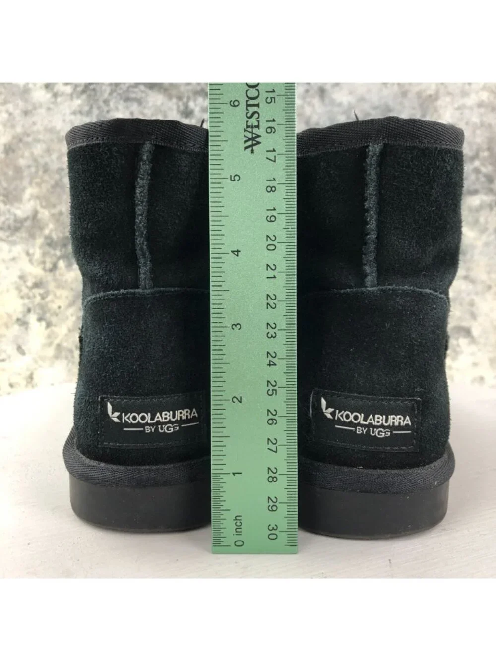 Koolaburra UGG Kid's Size 5 Koola Mini Black Suede Closed Toe Faux Fur Boots